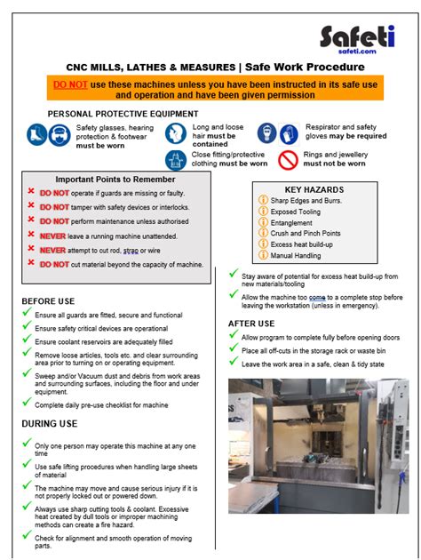 cnc machine shop safety doc|milling machine hazards and risks.